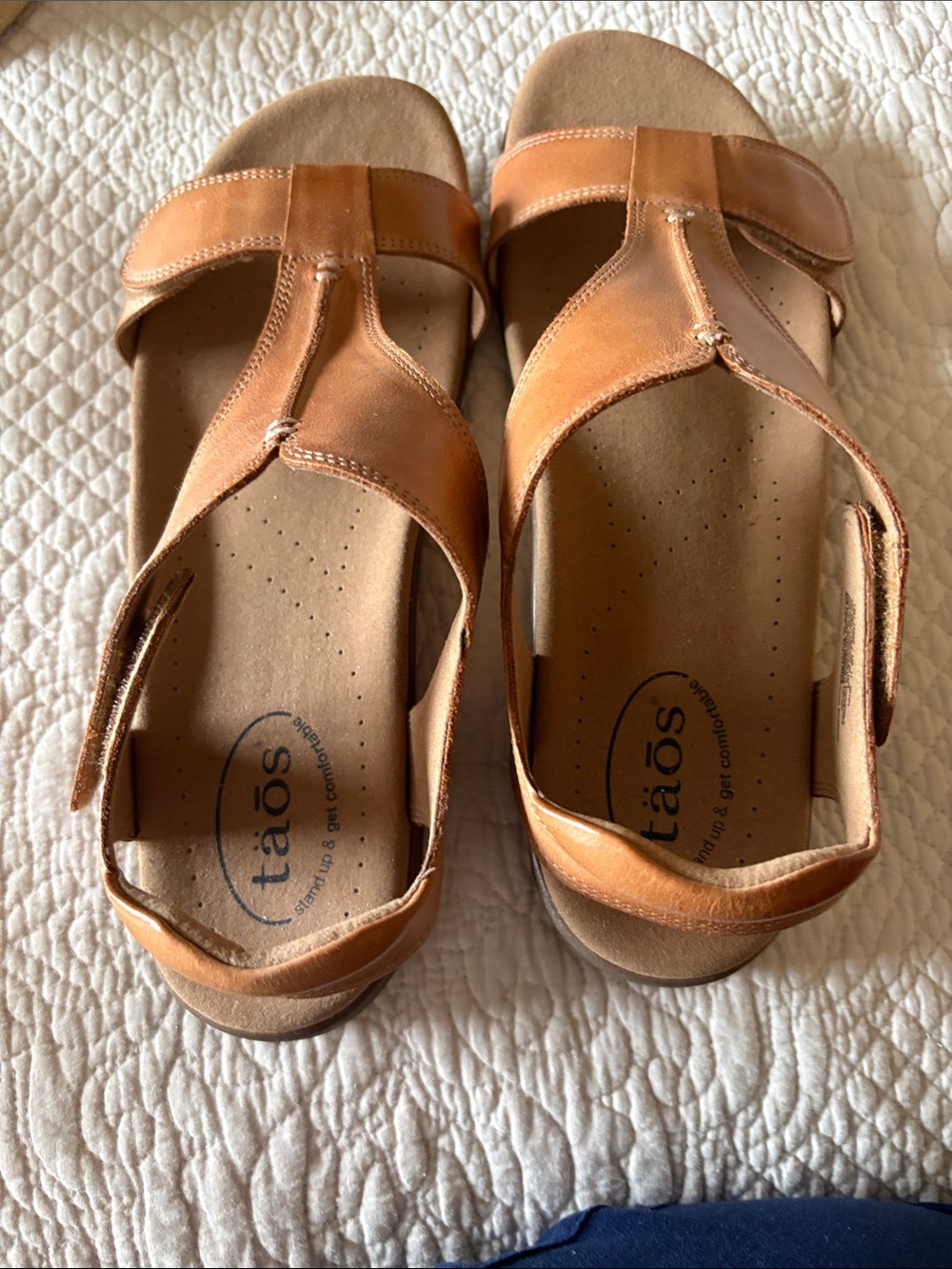 Taos Footwear Cognac Leather Strap Sandals